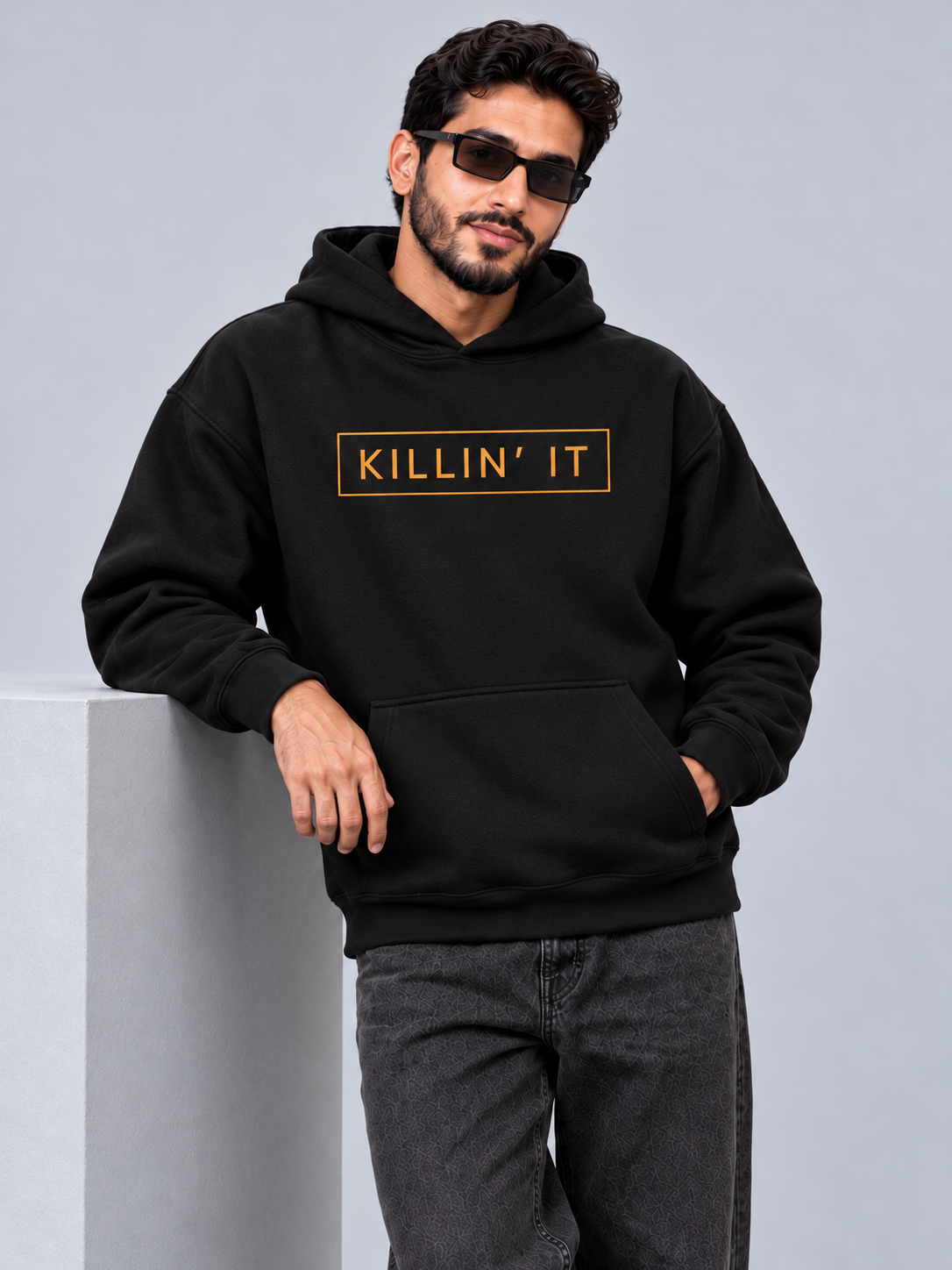 Killin It Oversized Black Hoodie