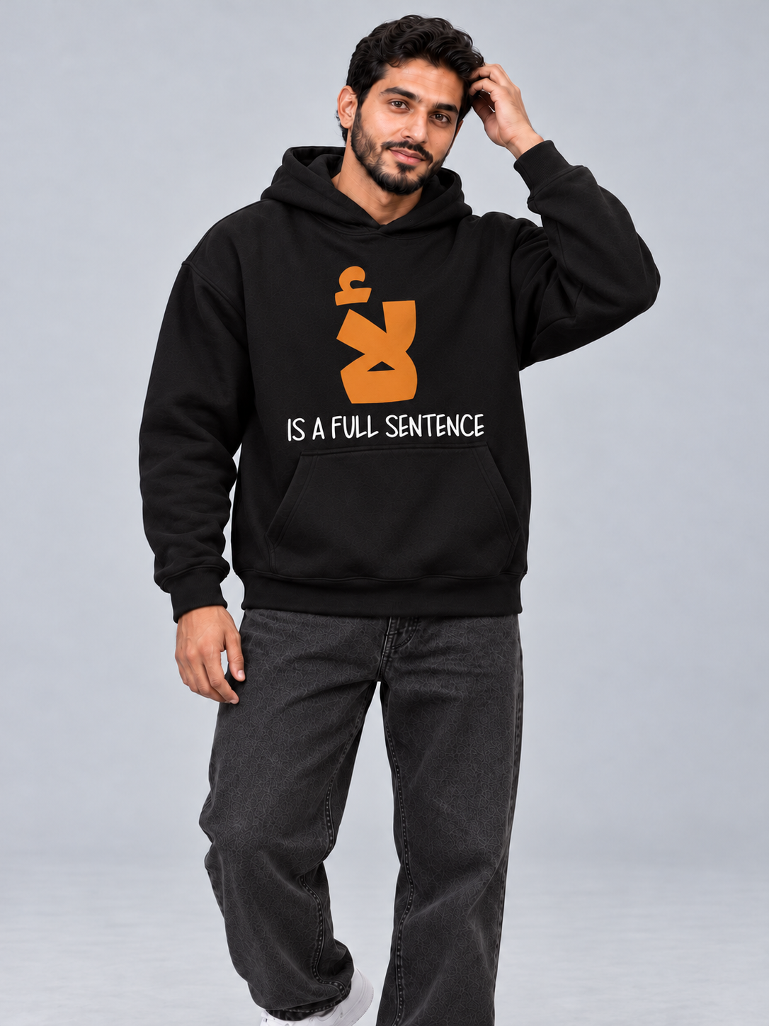 LA Is A Full Sentence Oversized Black Hoodie