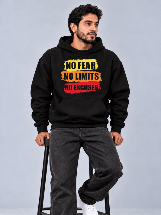 No Fear Oversized Black Hoodie
