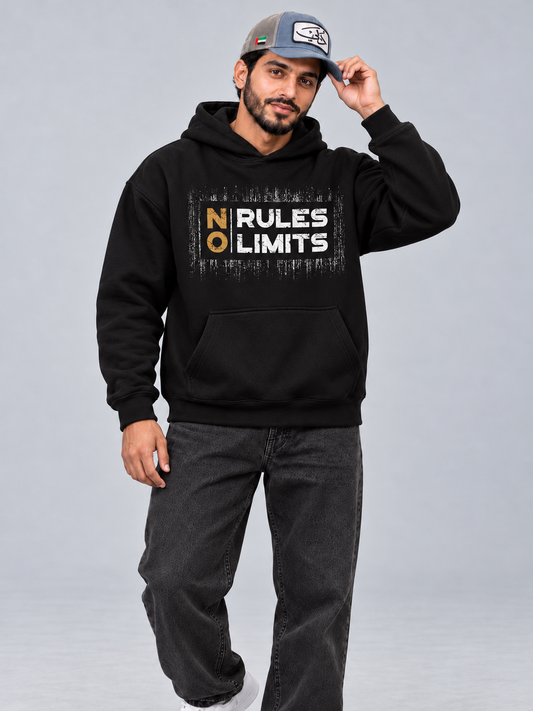 No Rules No Limits Oversized Black Hoodie