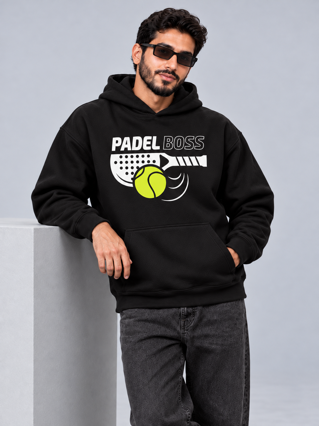Padel Boss Oversized Black Hoodie