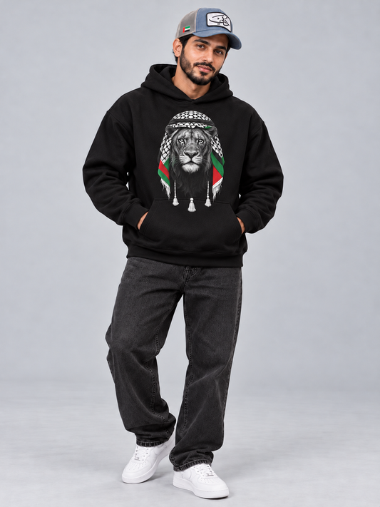 Warrior Lion Oversized Black Hoodie