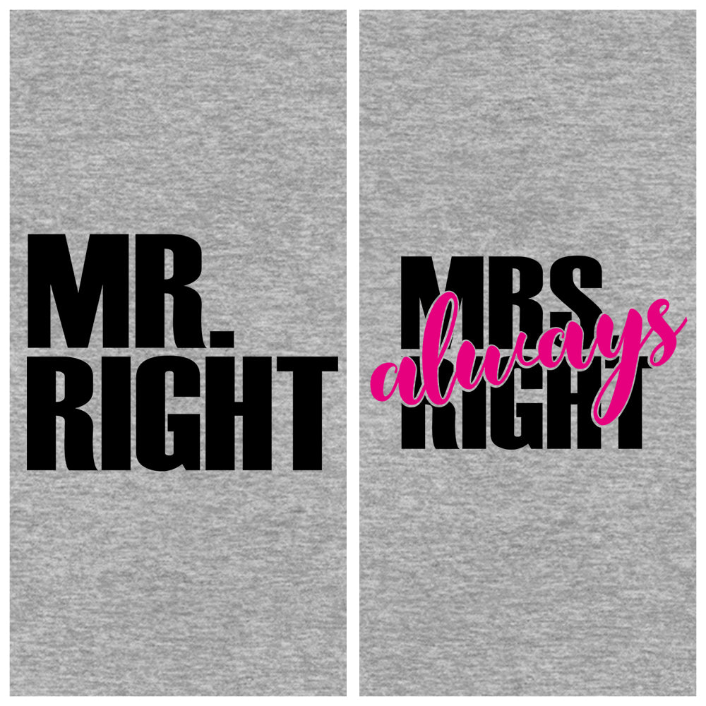 السيد Right & Mrs Always Right Couple T-Shirts